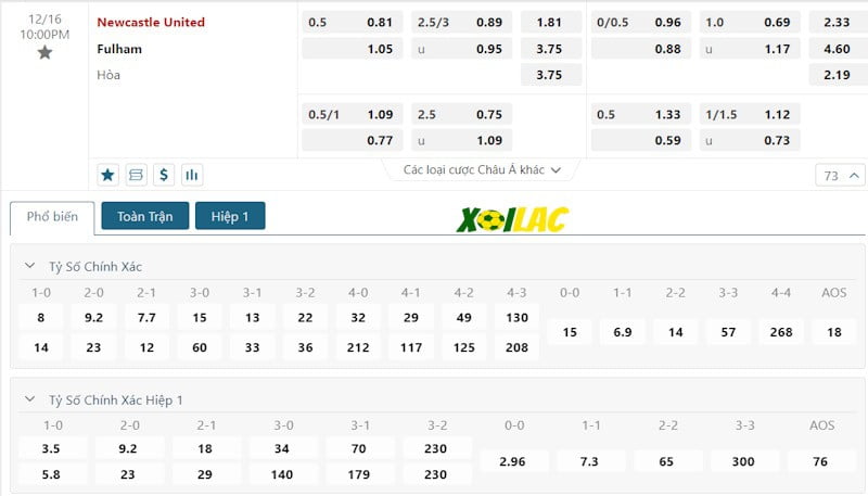 Soi kèo Newcastle vs Fulham 16/12/2023 – Tỷ lệ kèo Soi kèo Newcastle vs Fulham 16/12/2023 – Tỷ lệ kèo