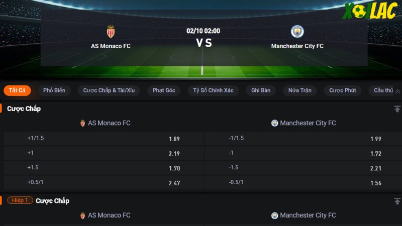Monaco vs Man City